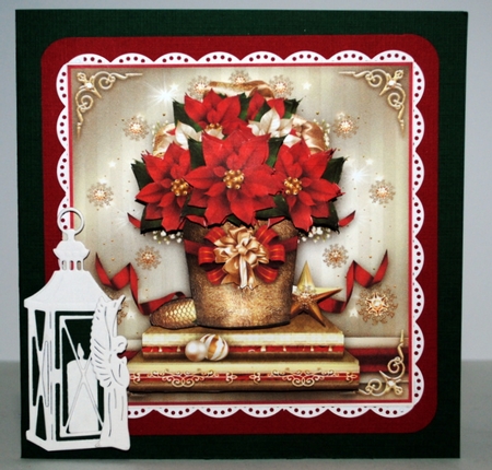 Christmas Red Festive Poinsettias Card Mini Kit by Kristina Norbat