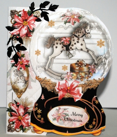 Rocking Horse Christmas Snowglobe Mini Page Kit by Kristina Norbat