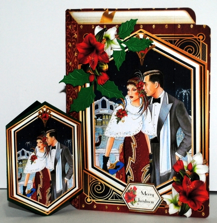 Art Deco Christmas Couple - A5 Shaped Book Mini Page Kit    by Kristina Norbat