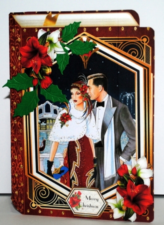 Art Deco Christmas Couple - A5 Shaped Book Mini Page Kit    by Kristina Norbat