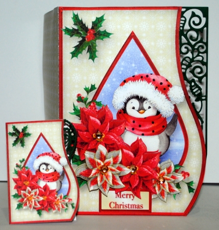 Christmas Penguin - Curved Edge Card Mini Kit by Kristina Norbat