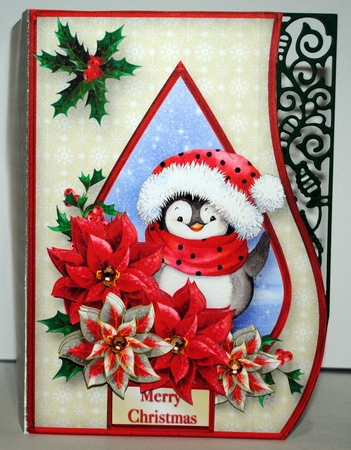 Christmas Penguin - Curved Edge Card Mini Kit by Kristina Norbat