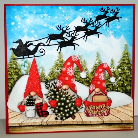 Cute Christmas Gnomes 7x7 by Kristina Norbat