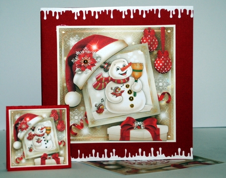 Christmas Card with Cute Snowman Mini Kit by Kristina Norbat