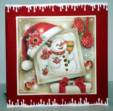 Christmas Card with Cute Snowman Mini Kit by Kristina Norbat