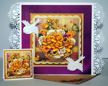 Golden Bouquet - Decoupage Card Mini Kit by Kristina Norbat
