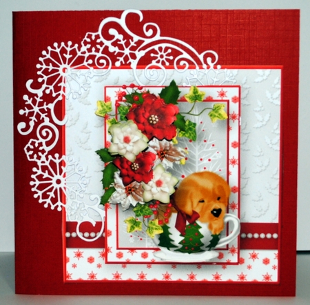 Christmas Puppy - Decoupage Card Mini Kit by Kristina Norbat