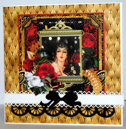 Vintage Beauty 4 - 7x7 Card Front & Insert  by Kristina Norbat