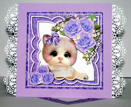 Birthday Girl Cute Kitten & Roses Mini Kit by Kristina Norbat
