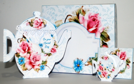 Tea pot shaped topper birthday/mothers day mini kit by Kristina Norbat
