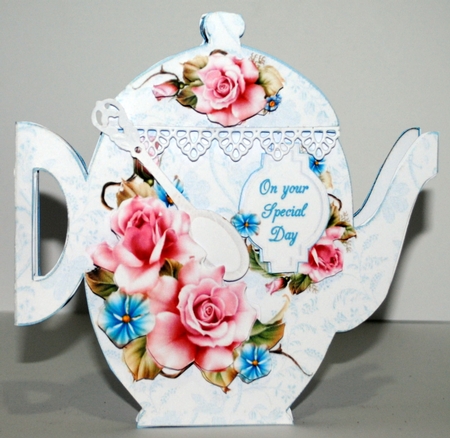 Tea pot shaped topper birthday/mothers day mini kit by Kristina Norbat