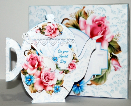Tea pot shaped topper birthday/mothers day mini kit by Kristina Norbat