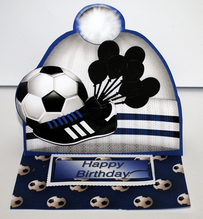 Football Hat - White with Dk Blue by Kristina Norbat