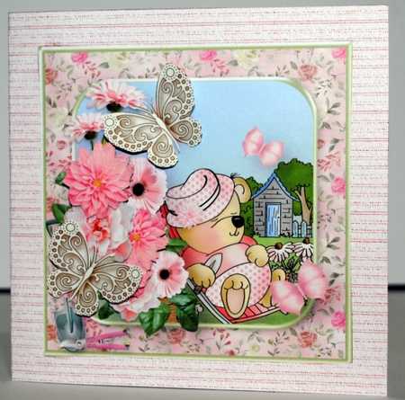Busy in the Garden  Decoupage Card Mini Kit by Kristina Norbat