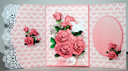 Pink Roses - Wrapover Card Mini Kit by Kristina Norbat