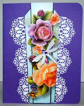 Art Deco Floral Lge DL - English Roses by Kristina Norbat