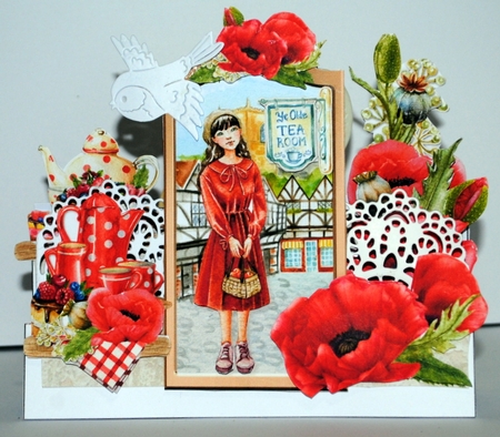 Miss Poppy  Comes to Tea - Centre Panel Stepper Card Kit by Kristina Norbat