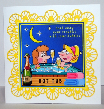 Ladies In The Hot Tub - Decoupage by Kristina Norbat