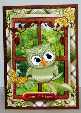 A5  Male Card Birthday Owl by Kristina Norbat