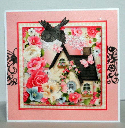 Rosy Cottage- Decoupage Card Mini Kit by Kristina Norbat