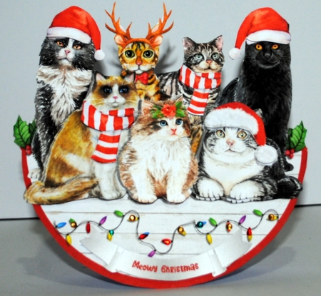 CHRISTMAS CATS rocker card by Kristina Norbat