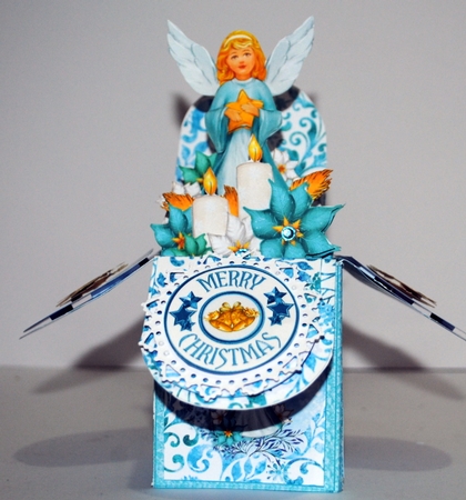 Teal Green Christmas Angel Pop-Up Box by Kristina Norbat