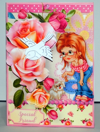Treat for Puppy - 5 x 7 Decoupage Card Mini Kit by Kristina Norbat