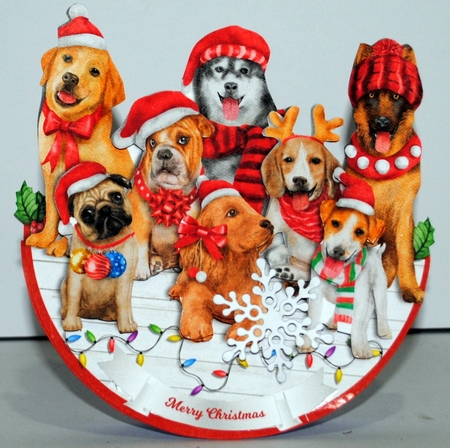 HAPPY CHRISTMAS DOGS rocker card by Kristina Norbat