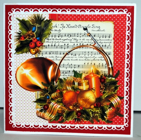 8x8 Musical Christmas Horn mini kit by Kristina Norbat