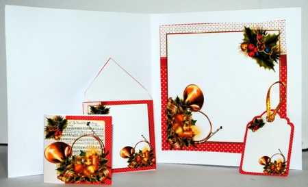 8x8 Musical Christmas Horn mini kit by Kristina Norbat