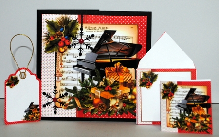 8x8 Musical Christmas Piano mini kit by Kristina Norbat