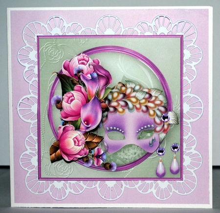 Carnival Mask - Decoupage Card Mini Kit by Kristina Norbat