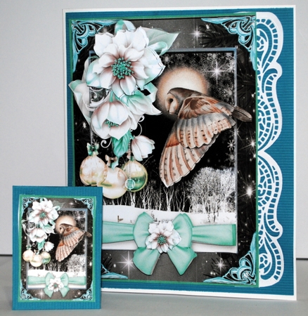 A5 winter scene Owl in Flight  by Kristina Norbat