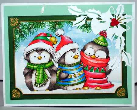 Cute Penguin Trio (Green) by Kristina Norbat