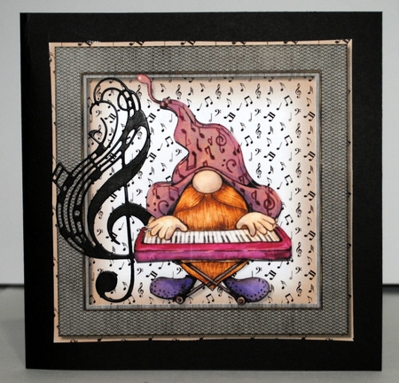 Male Card Musical Gnome  PianoMini Kit by Kristina Norbat