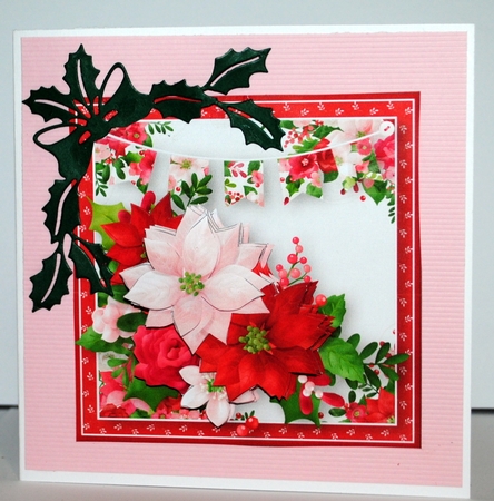 Poinsettia Posy - Decoupage Card Mini Kit by Kristina Norbat