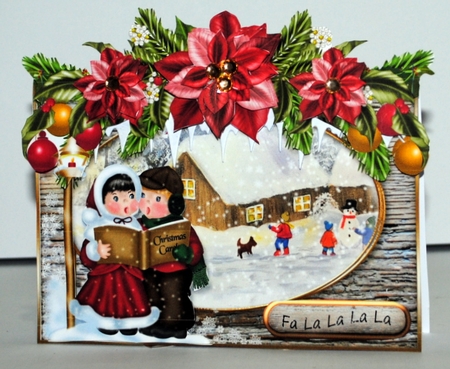 Carol Singers Christmas Tent Card-1 by Kristina Norbat