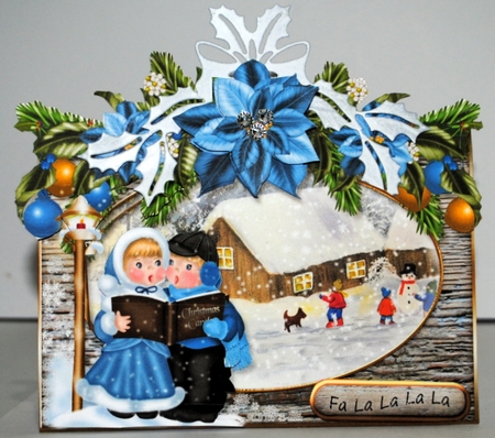 Carol Singers Christmas Tent Card-2 by Kristina Norbat