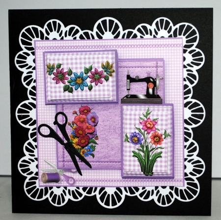 Fabric Flowers - Stacked Layers Card Mini Kit by Kristina Norbat