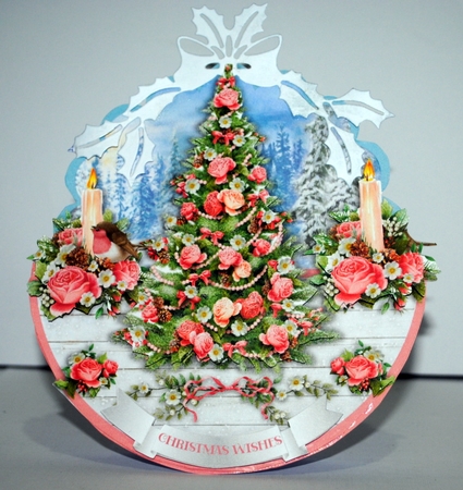 CHRISTMAS ROSES TREE rocker card by Kristina Norbat