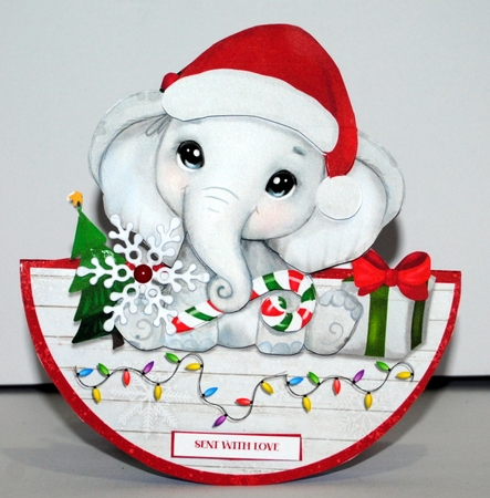CHRISTMAS ELEPHANT rocker card by Kristina Norbat