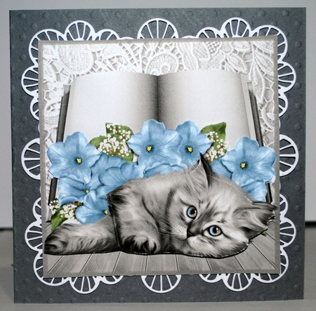 Cute Kitten Book & Flowers by Kristina Norbat