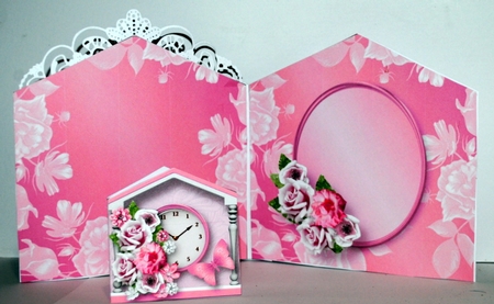 Pink Flowers - Clock Card Mini Kit by Kristina Norbat