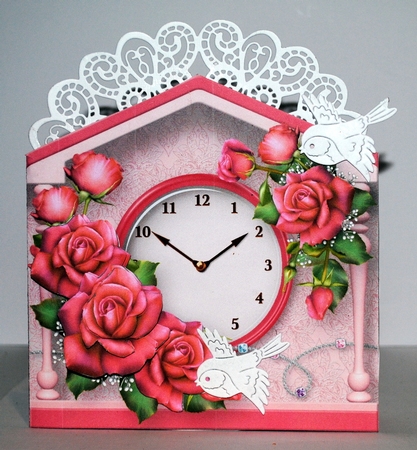 Pink Roses - Clock Card Mini Kit by Kristina Norbat