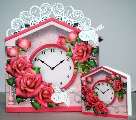 Pink Roses - Clock Card Mini Kit by Kristina Norbat