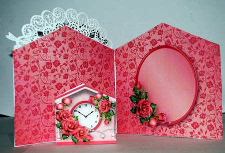 Pink Roses - Clock Card Mini Kit by Kristina Norbat