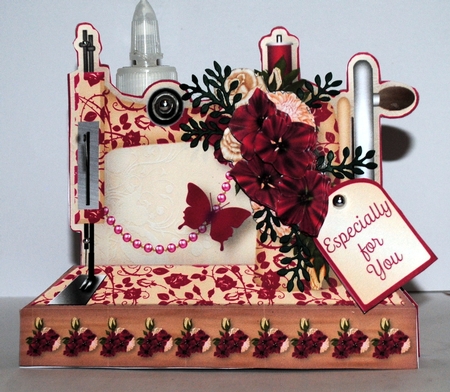 Magenta Flowers - Sewing Machine Card Mini Kit by Kristina Norbat