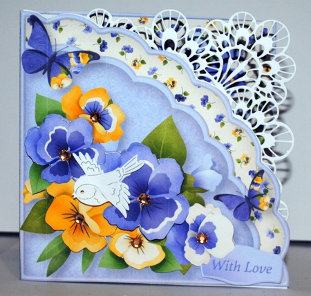 Pansies - Shell Front Card Mini Kit by Kristina Norbat