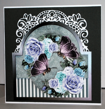 Shaped Card Topper Roses & Butterflies Mini Kit by Kristina Norbat