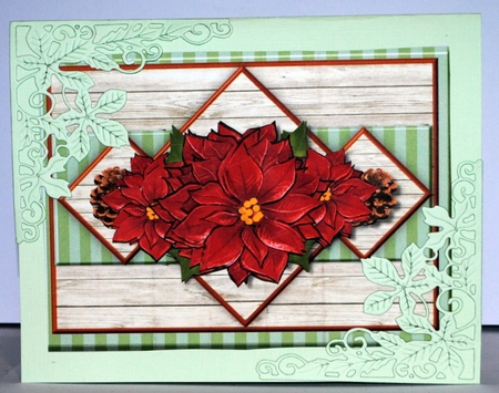 A5 Christmas poinsettias Mini Kit by Kristina Norbat
